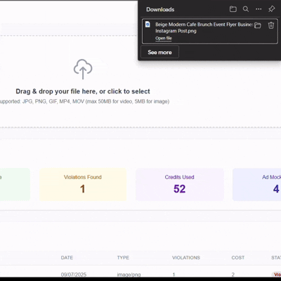 Drag and drop ad file into app
